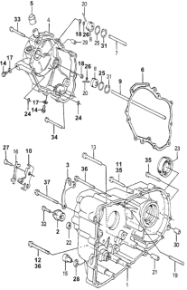1981 Honda Accord Cover, R. Transmission Side Diagram for 21240-PA9-010