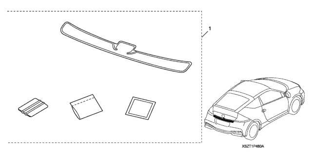 2016 Honda CR-Z Bumper Applique, Rear Diagram