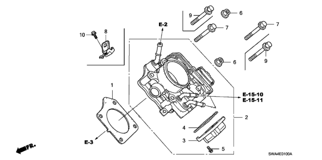2008 Honda CR-V Throttle Body, Electronic Control (Gmc6B) Diagram for 16400-RZA-J01