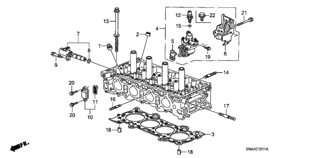 2007 Honda Civic Valve Assembly, Spool Diagram for 15810-PRB-A03