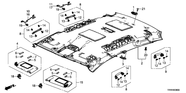 2019 Honda Clarity Plug-In Hybrid Bracket Assy. L, FR. Diagram for 83291-TRT-A01