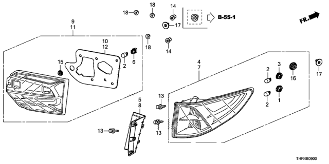2020 Honda Odyssey Gasket, L. Base Diagram for 34157-THR-A01