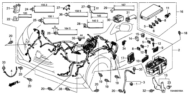 2014 Honda CR-V Wire Harness, Engine Room Diagram for 32200-T0B-A22
