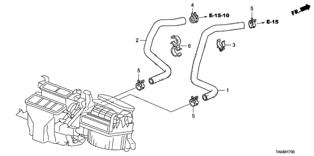 2008 Honda Accord Hose, Water Outlet Diagram for 79725-TA0-A00