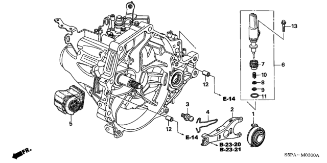 2005 Honda Civic MT Clutch Release Diagram