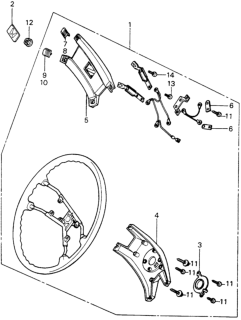 1983 Honda Civic Emblem, Steering Wheel (Tokyo Seat) Diagram for 53122-SA0-014