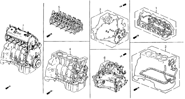 1990 Honda Accord Engine Assy., Bare (F22A1) Diagram for 10001-PT7-A10