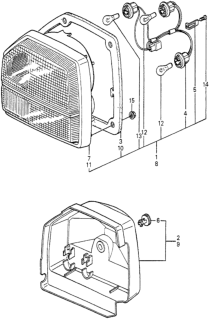 1982 Honda Prelude Lens & Housing, L. Taillight Diagram for 33552-692-671