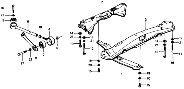 1975 Honda Civic Torque Rod - Engine Supportbeams Diagram