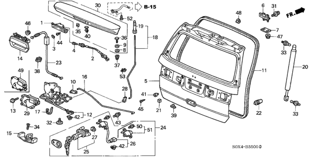 1999 Honda Odyssey Tailgate Diagram