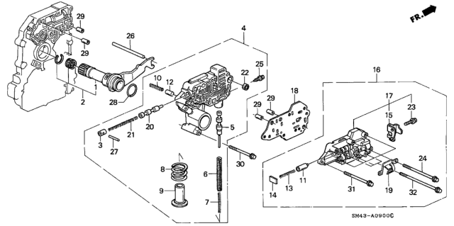 1992 Honda Accord Spring, Reaction Stator Diagram for 27233-680-900