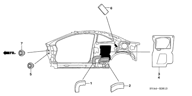 2009 Honda Civic Grommet (Side) Diagram