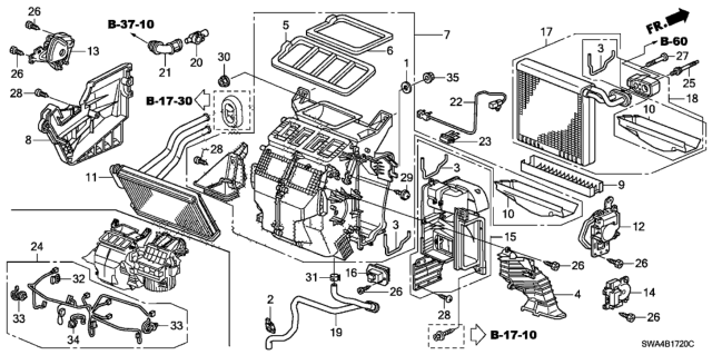 2009 Honda CR-V Heater Unit Diagram
