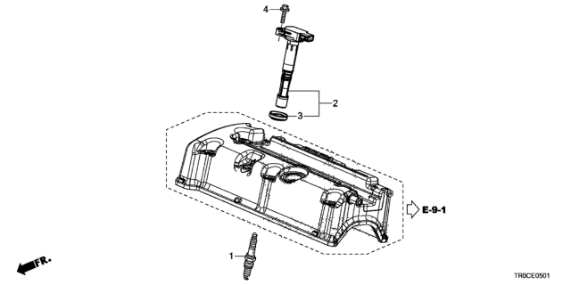 2014 Honda Civic Plug Hole Coil - Plug (2.4L) Diagram