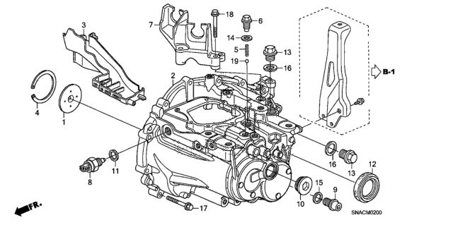 2010 Honda Civic Case, Transmission Diagram for 21200-RPF-000