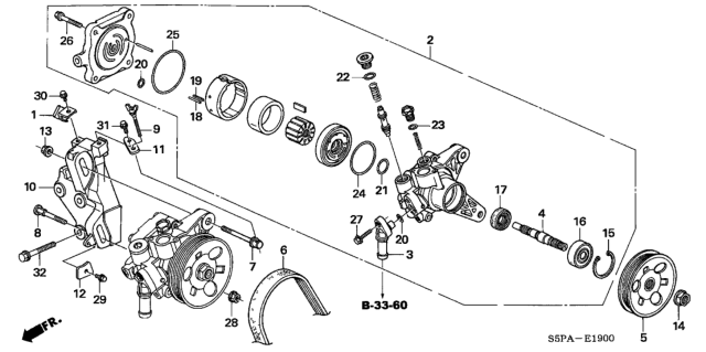 2005 Honda Civic P.S. Pump - Bracket Diagram