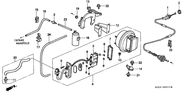 1999 Honda Civic Stay, Actuator Diagram for 36613-P2R-A00