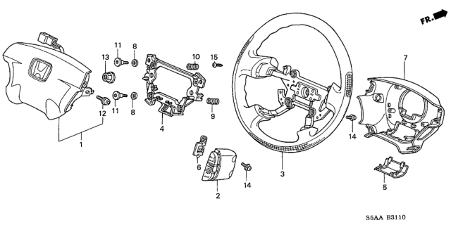 2004 Honda Civic Steering Wheel (SRS) Diagram 1