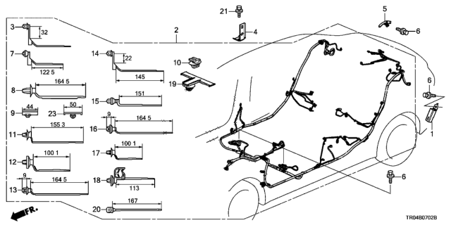 2012 Honda Civic Wire Harness, Floor Diagram for 32107-TR7-A10