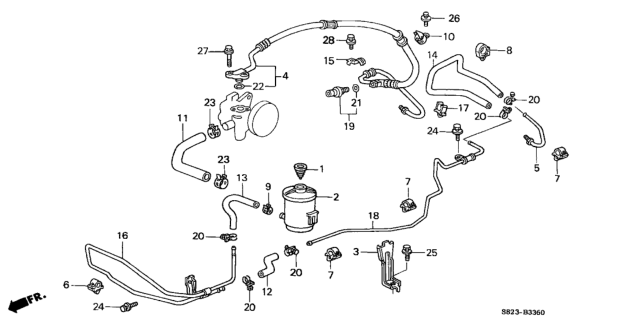 2000 Honda Accord Pipe A, Return (10MM) Diagram for 53720-S82-A01