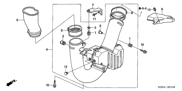 2006 Honda Accord Resonator Chamber (V6) Diagram
