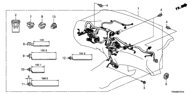 2013 Honda Civic Wire Harness, Instrument Diagram for 32117-TR5-A01