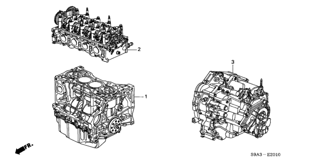 2002 Honda CR-V Engine Assy. - Transmission Assy. Diagram