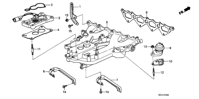 1988 Honda Accord Intake Manifold (Carburetor) Diagram