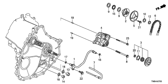 2011 Honda Insight Pipe, Lubrication Diagram for 25631-RPS-000