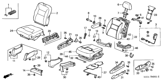 2004 Honda Odyssey Heater, Left Front Cushion Diagram for 81534-S0X-A61