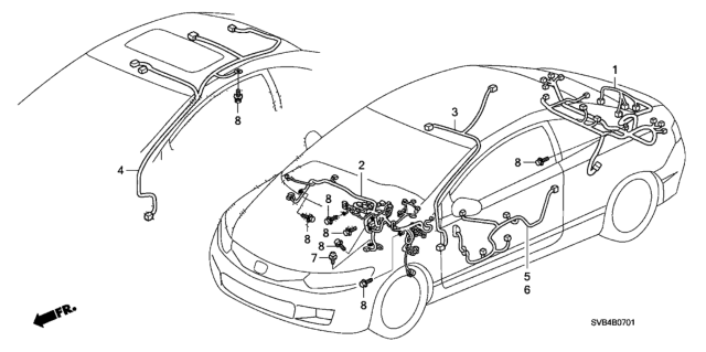 2011 Honda Civic Wire, Sunroof Diagram for 32156-SVA-A20