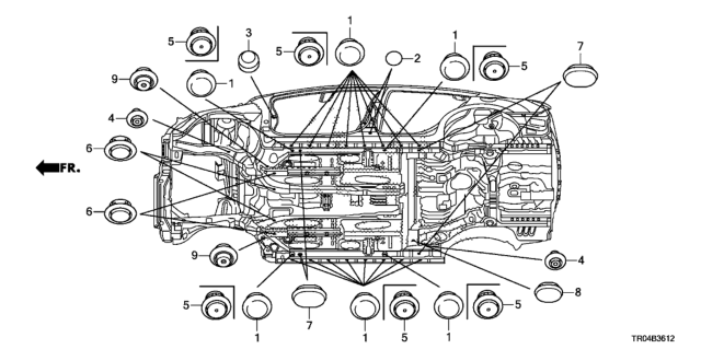2012 Honda Civic Grommet (Lower) Diagram