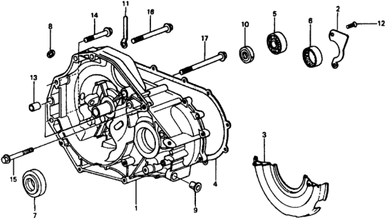 1979 Honda Civic Cover, Clutch Housing (Lower) Diagram for 21350-673-000