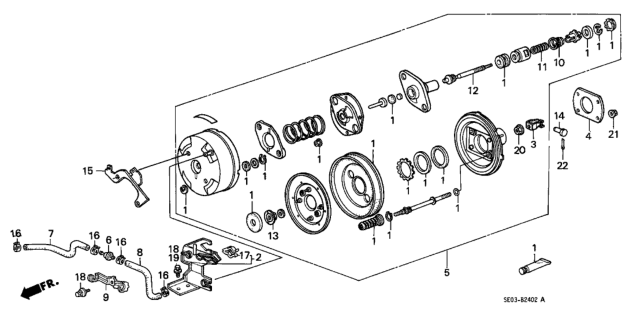 1989 Honda Accord Tube B, Master Power Diagram for 46405-SE0-A01