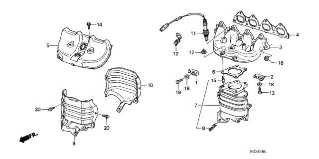 1988 Honda CRX Exhaust Manifold Diagram