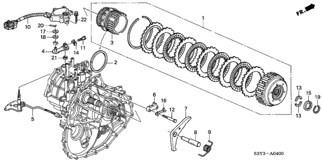 2001 Honda Insight Holder, Parking Brake Rod Diagram for 24543-PHT-000