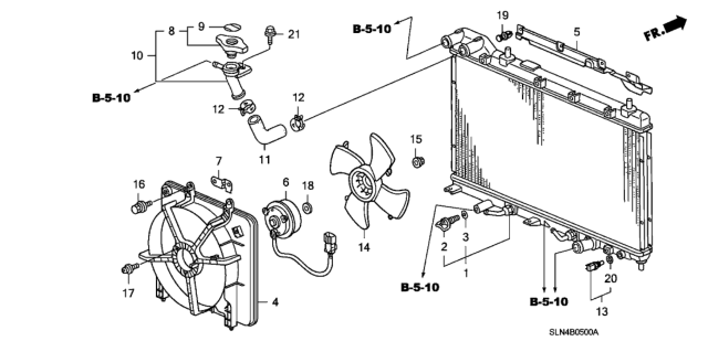 2008 Honda Fit Motor, Cooling Fan Diagram for 19030-RME-A51