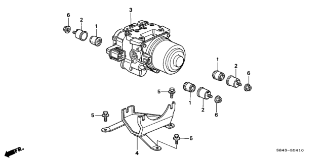 2000 Honda Accord Modulator Assy., Abs Diagram for 57110-S4K-A51