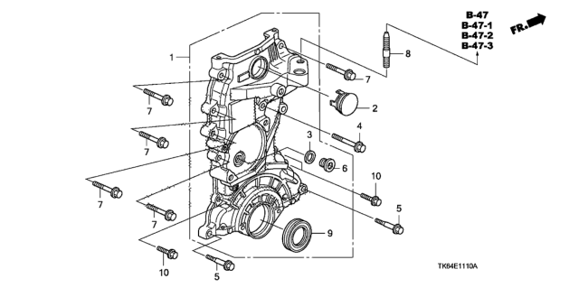 2011 Honda Fit Case Assembly, Chain Diagram for 11410-RB1-000