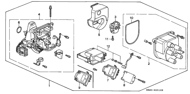 1995 Honda Civic Distributor (TEC) Diagram