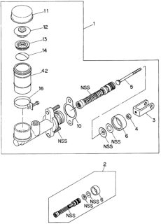 1994 Honda Passport Master Cylinder Assembly, Clutch Diagram for 8-97022-614-2