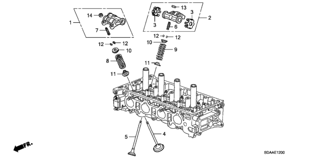 2007 Honda Accord Valve - Rocker Arm (L4) Diagram