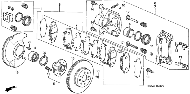 2005 Honda Civic Front Brake Diagram
