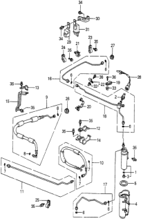 1985 Honda Accord A/C Hoses - Pipes (Denso)(SEI) Diagram