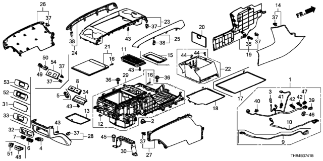 2020 Honda Odyssey Mat, FR. Console *NH900L* (DEEP BLACK) Diagram for 83407-THR-A11ZA