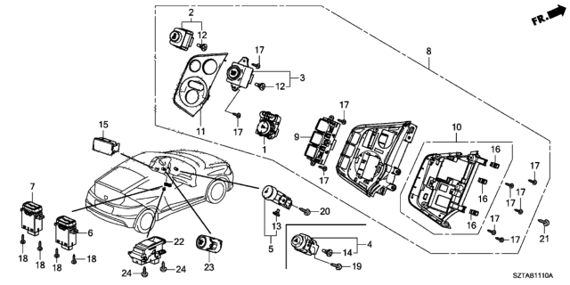 2016 Honda CR-Z Cover, L. (Lower) Diagram for 35722-SZT-G01