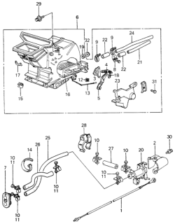 1980 Honda Civic Heater Unit - Water Hose Diagram