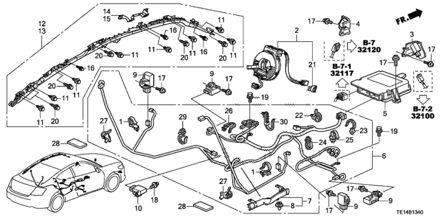 2012 Honda Accord Sensor Assy., FR. Crash (Trw) Diagram for 77930-TC0-B21