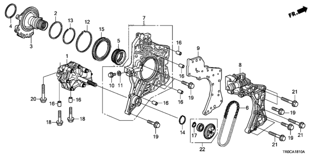 2014 Honda Civic AT Oil Pump - Stator Shaft (CVT) Diagram