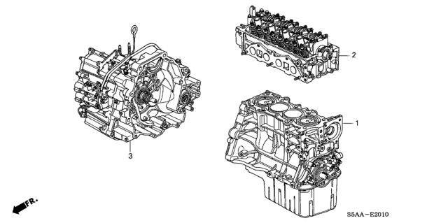 2004 Honda Civic Engine Assy. - Transmission Assy. Diagram